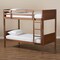 Baxton Studio Elsie Walnut Brown Finished Wood Twin Size Bunk Bed 157-9636 - alternate 2